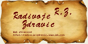 Radivoje Zdravić vizit kartica